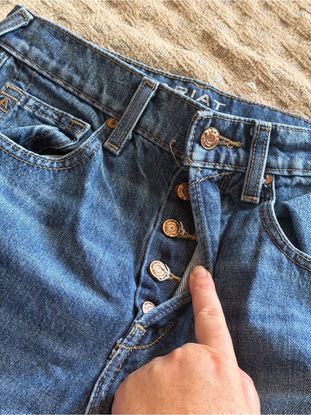 Ariat tomboy wide leg ultra high rise button fly jeans - Picture 7 of 13